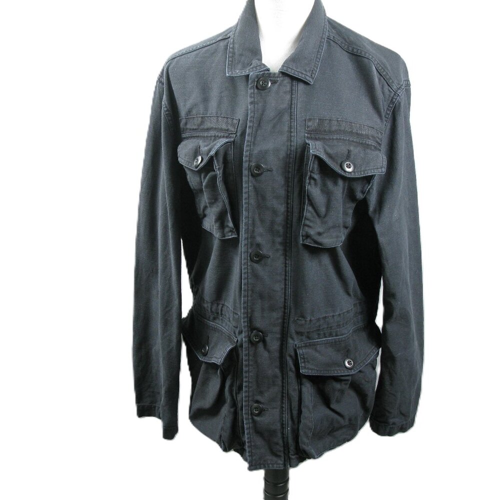 Goodthreads Matte Black 100% Cotton Button/Zip Shacket Size Medium